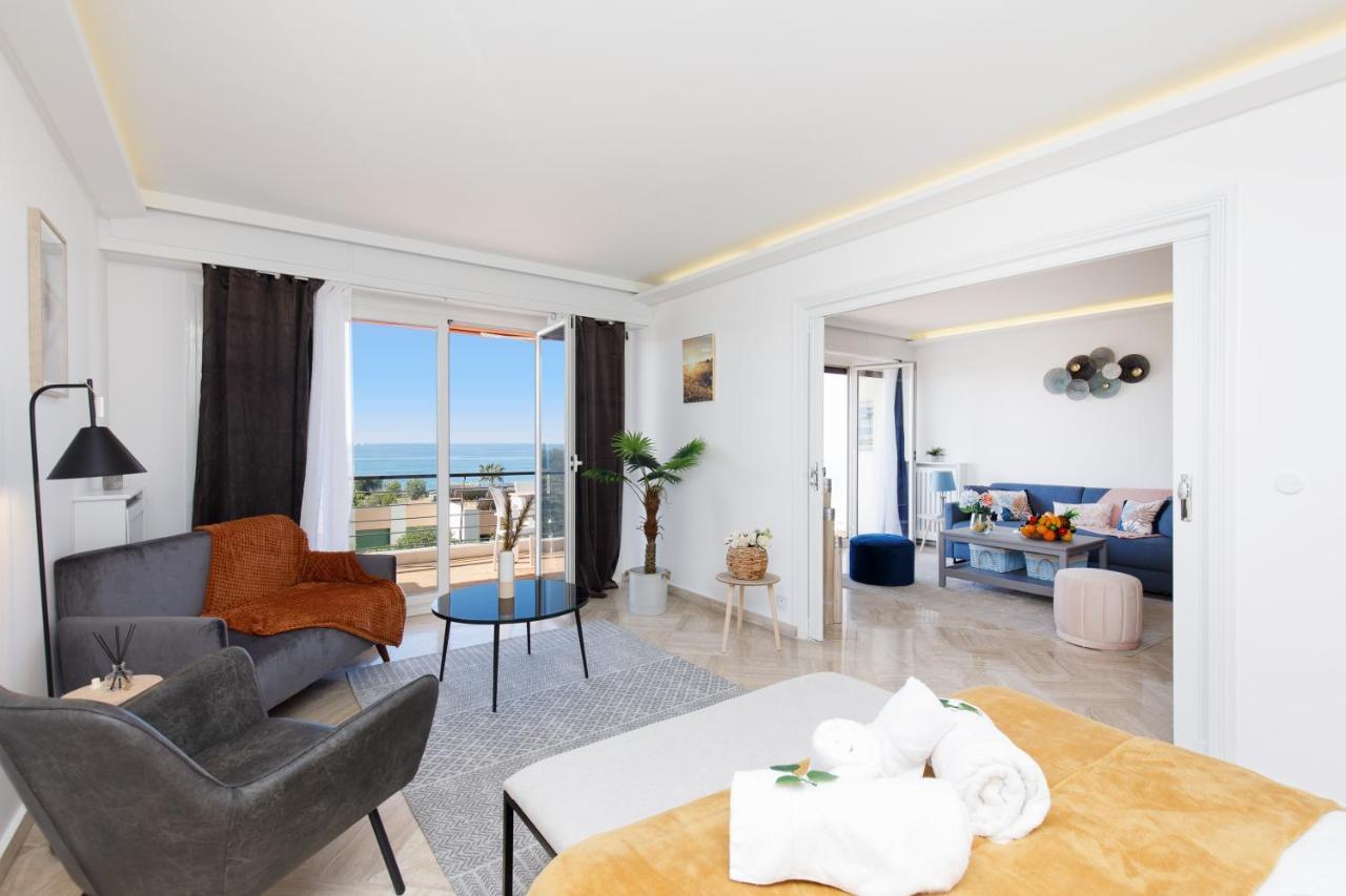 קאן Suite Riviera - Sea View - Clim - 50M Plage - Residence De Standing - Spacieux 180 M2 - Parking מראה חיצוני תמונה