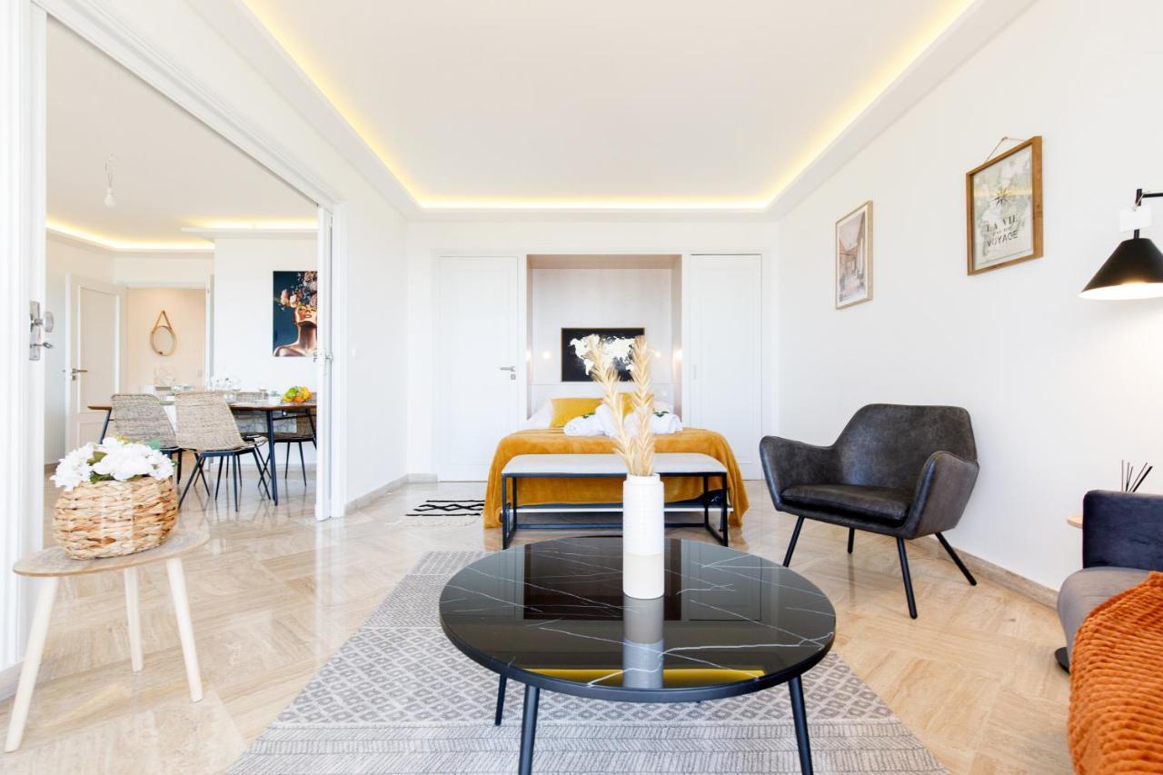 קאן Suite Riviera - Sea View - Clim - 50M Plage - Residence De Standing - Spacieux 180 M2 - Parking מראה חיצוני תמונה